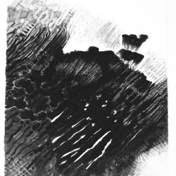Drawing titled "Etude sur le noir n…" by Jean Kerinvel, Original Artwork, Other