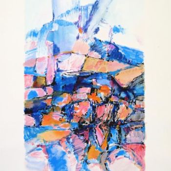 Dessin intitulée "En rouge et en bleu" par Jean Kerinvel, Œuvre d'art originale, Autre