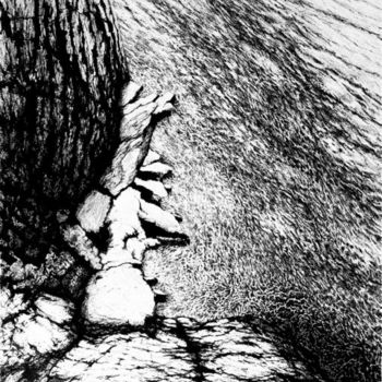 Desenho intitulada "Vue plongeante sur…" por Jean Kerinvel, Obras de arte originais, Outro