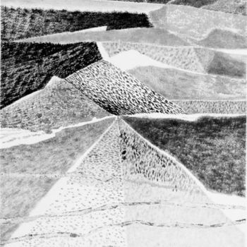 Dibujo titulada "Paysage lamellaire…" por Jean Kerinvel, Obra de arte original, Otro