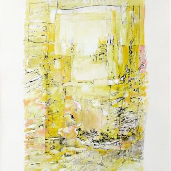 Dessin intitulée "Ouverture en jaune" par Jean Kerinvel, Œuvre d'art originale, Autre