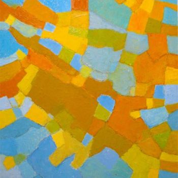 Peinture intitulée "Terre eau soleil" par Jean Kerinvel, Œuvre d'art originale, Huile