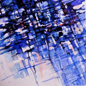 Dessin intitulée "Ascendance bleu fon…" par Jean Kerinvel, Œuvre d'art originale, Autre