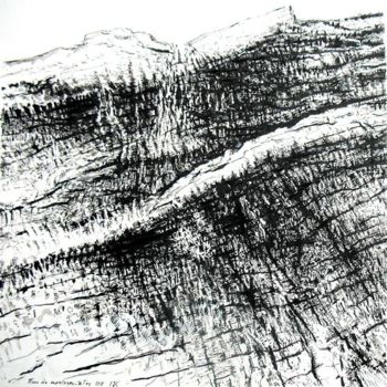 Dessin intitulée "Flanc de montagne" par Jean Kerinvel, Œuvre d'art originale, Autre