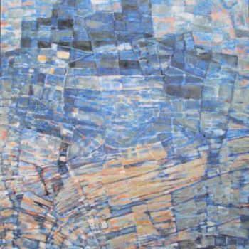 Peinture intitulée "Chateau bleu 2" par Jean Kerinvel, Œuvre d'art originale, Huile
