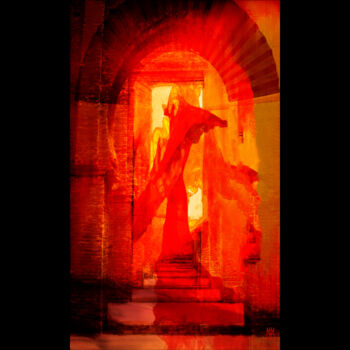 Digital Arts titled "Apparition rouge" by Mhm, Original Artwork, Digital Painting