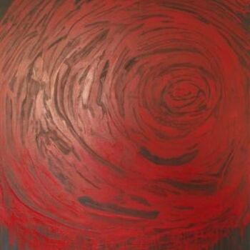 Painting titled "BLACK AND RED TORNA…" by Chris Roro, Original Artwork, Oil