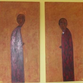 Painting titled "THE TWINS – Diptych…" by Chris Roro, Original Artwork, Oil