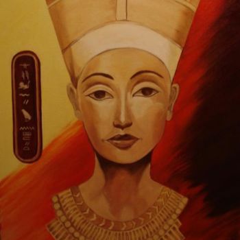 Malerei mit dem Titel "Néfertiti" von Sylviane Schmitt, Original-Kunstwerk