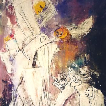 Peinture intitulée "Из детских снов" par Galina Gonharova, Œuvre d'art originale, Gouache