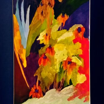제목이 "Осень на клумбе 1"인 미술작품 Galina Gonharova로, 원작, 구아슈
