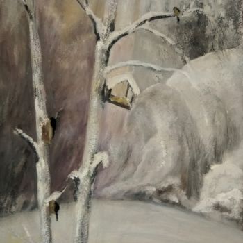 Pintura titulada "Зимний пейзаж 2" por Galina Gonharova, Obra de arte original, Gouache