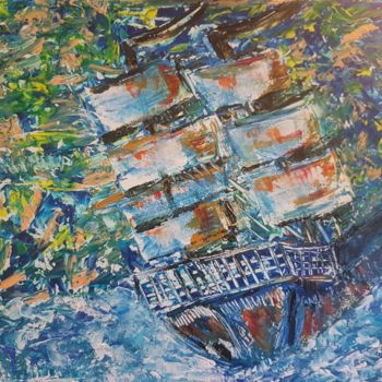 Painting titled ""Bateau Ivre"" by Gali Dpy, Original Artwork, Acrylic