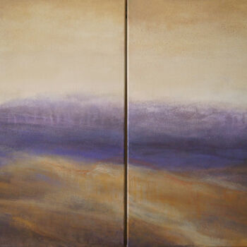 Painting titled "Cinnamon sky" by Galina Bayda, Original Artwork, Acrylic Mounted on Wood Stretcher frame