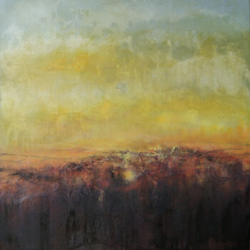 Malarstwo zatytułowany „Sunrise” autorstwa Galina Bayda, Oryginalna praca, Akryl Zamontowany na Drewniana rama noszy