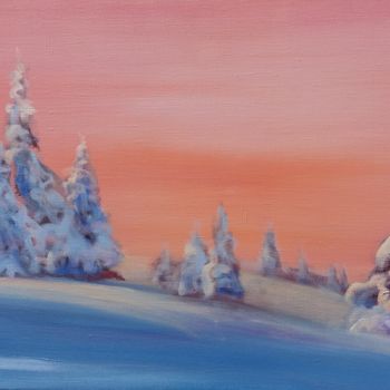 Картина под названием "Magic Winter" - Galina Grygoruk, Подлинное произведение искусства, Масло Установлен на Деревянная пан…