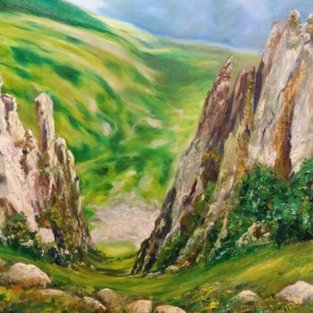 Картина под названием "View from the top o…" - Galina Grygoruk, Подлинное произведение искусства, Масло Установлен на Деревя…