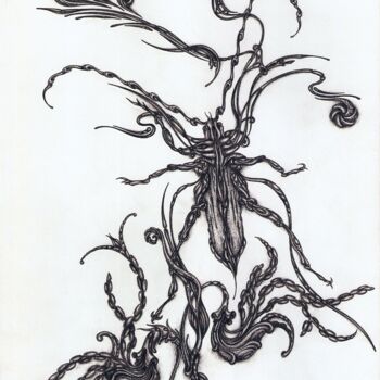 Drawing titled "Bug" by Galina Houssam Eddine, Original Artwork, Pencil