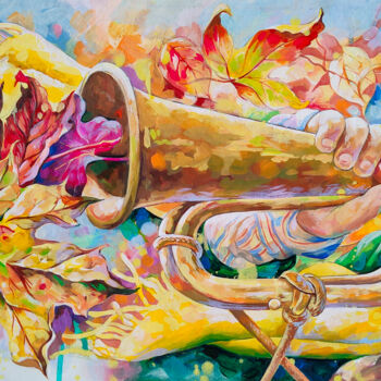 Pintura intitulada "The autumn wind wil…" por Galina Kondrashova, Obras de arte originais, Acrílico
