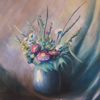 Painting titled "Summer flowers" by Galina Morozova, Original Artwork, Oil