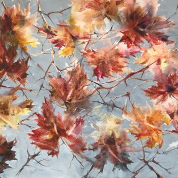 Painting titled "Autumn sky" by Galina Poloz, Original Artwork, Watercolor