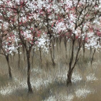 Dibujo titulada "Spring garden" por Galina Poloz, Obra de arte original, Pastel