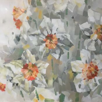Pintura intitulada "Spring daffodils" por Galina Poloz, Obras de arte originais, Acrílico