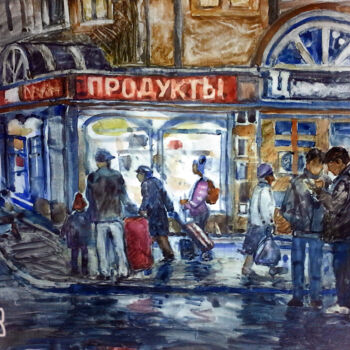 "Soirée dans ma rue" başlıklı Tablo Galina Сara tarafından, Orijinal sanat, Guaş boya