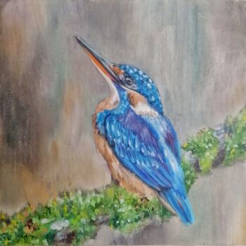 Peinture intitulée ""Kingfisher" oil pa…" par Galina Sergeeva, Œuvre d'art originale, Huile