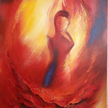 Painting titled "Flamenco dance.jpg" by Galina Sviriaeva, Original Artwork, Acrylic