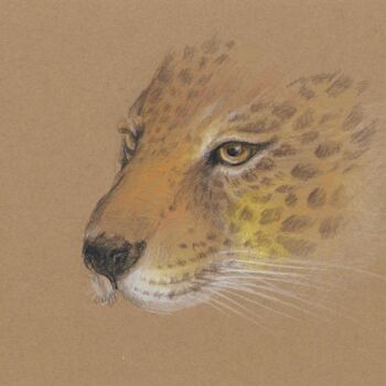 Dessin intitulée "Leopard_craft.jpg" par Galina Sviriaeva, Œuvre d'art originale, Conté
