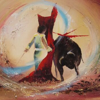 Painting titled "torro9" by Galina Sviriaeva, Original Artwork, Oil