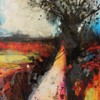 Картина под названием "Landscape. Loneline…" - Galina Uzhdavini, Подлинное произведение искусства, Масло