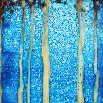 Картина под названием "Landscape in the fo…" - Galina Uzhdavini, Подлинное произведение искусства, Масло