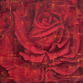 Peinture intitulée "Rose" par Galina Vasiljeva, Œuvre d'art originale, Huile
