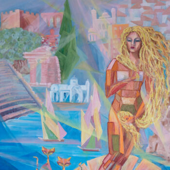 Painting titled "Aphrodite and Cypru…" by Galina Vasiljeva, Original Artwork, Oil