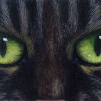 Painting titled "Cat eyes. Charming…" by Galina Vasiljeva, Original Artwork, Acrylic