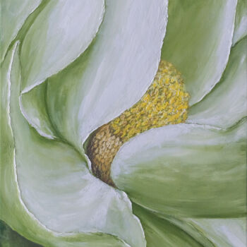 Schilderij getiteld "Magnolia. Inspired…" door Galina Vasiljeva, Origineel Kunstwerk, Olie