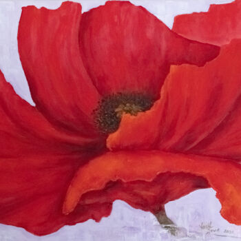 Malerei mit dem Titel "Red Poppy. Inspired…" von Galina Vasiljeva, Original-Kunstwerk, Öl