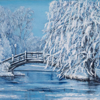 Pittura intitolato "Winter" da Galina Vasiljeva, Opera d'arte originale, Olio
