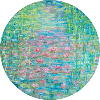 Картина под названием "Water lilies" - Galina Vasiljeva, Подлинное произведение искусства, Масло