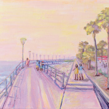 Schilderij getiteld "Limassol Promenade.…" door Galina Vasiljeva, Origineel Kunstwerk, Acryl