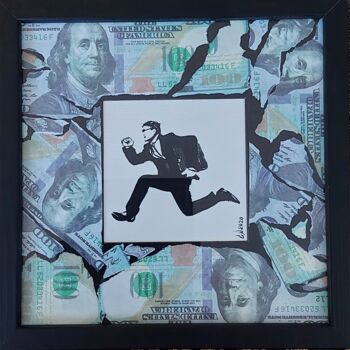 Collages titled "Busy men3" by Galina N, Original Artwork, Acrylic