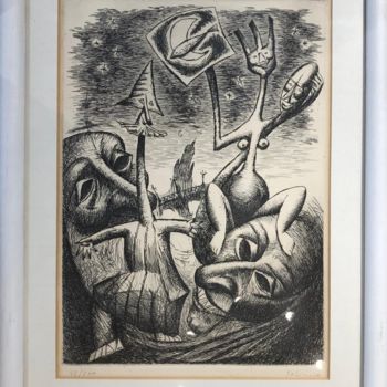 Printmaking titled "A Dream, by Galindo" by Galindo, Original Artwork, Lithography