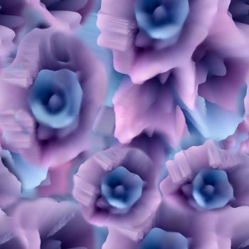 Arts numériques intitulée "Сирень с голубыми ц…" par Galina Kostiaeva, Œuvre d'art originale, Peinture numérique