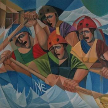 Painting titled "RAFTING" by Galleria Arte-Vera, Original Artwork, Oil