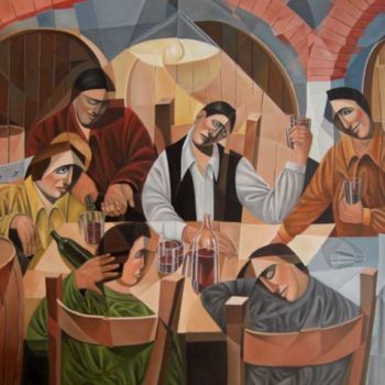 Painting titled "CANTINA" by Galleria Arte-Vera, Original Artwork, Oil