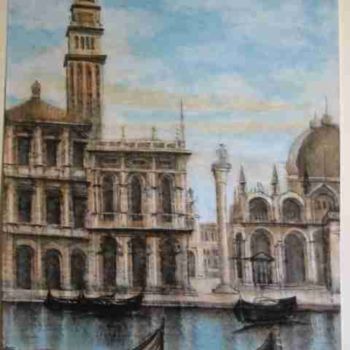 Рисунок под названием "Bacino di San Marco…" - Maria Teresa Mulatti Garibaldi, Подлинное произведение искусства
