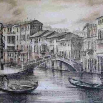 Drawing titled "Ponte delle Guglie,…" by Maria Teresa Mulatti Garibaldi, Original Artwork