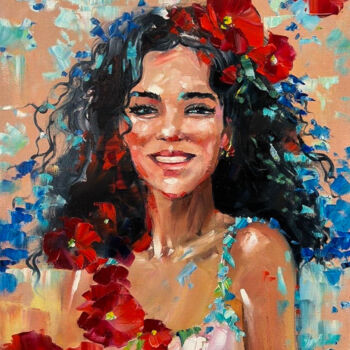 Картина под названием "Esmeralda" - Ольга Базанова, Подлинное произведение искусства, Масло